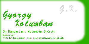 gyorgy kolumban business card